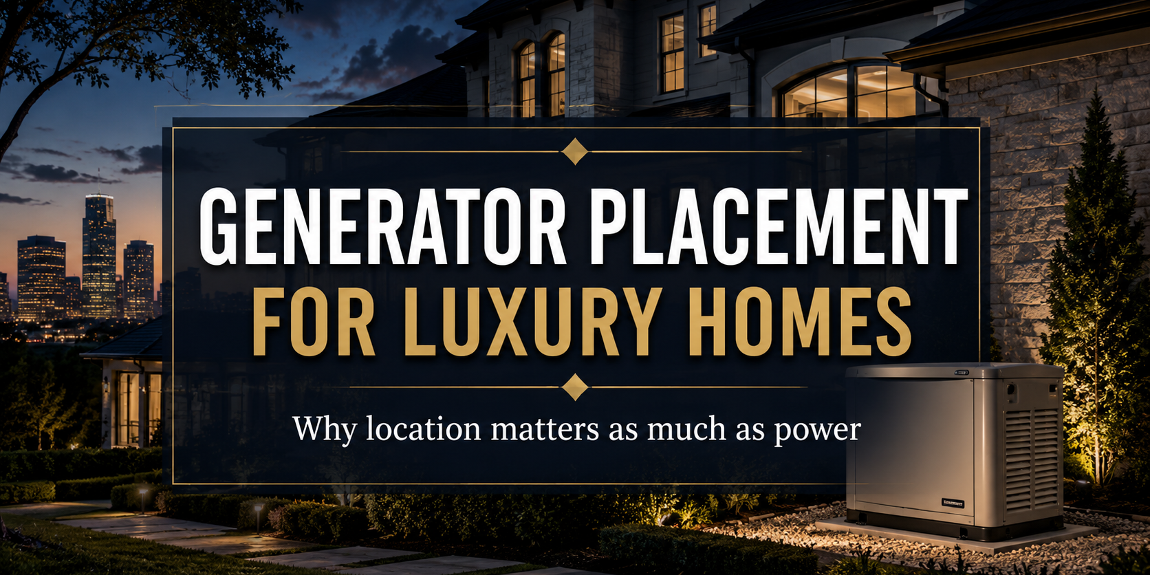 Generator Placement for Luxury Homes Generator Placement for Luxury Homes
