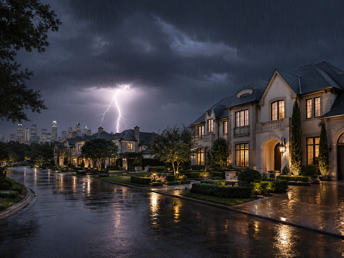 Houston luxury home during storm season
